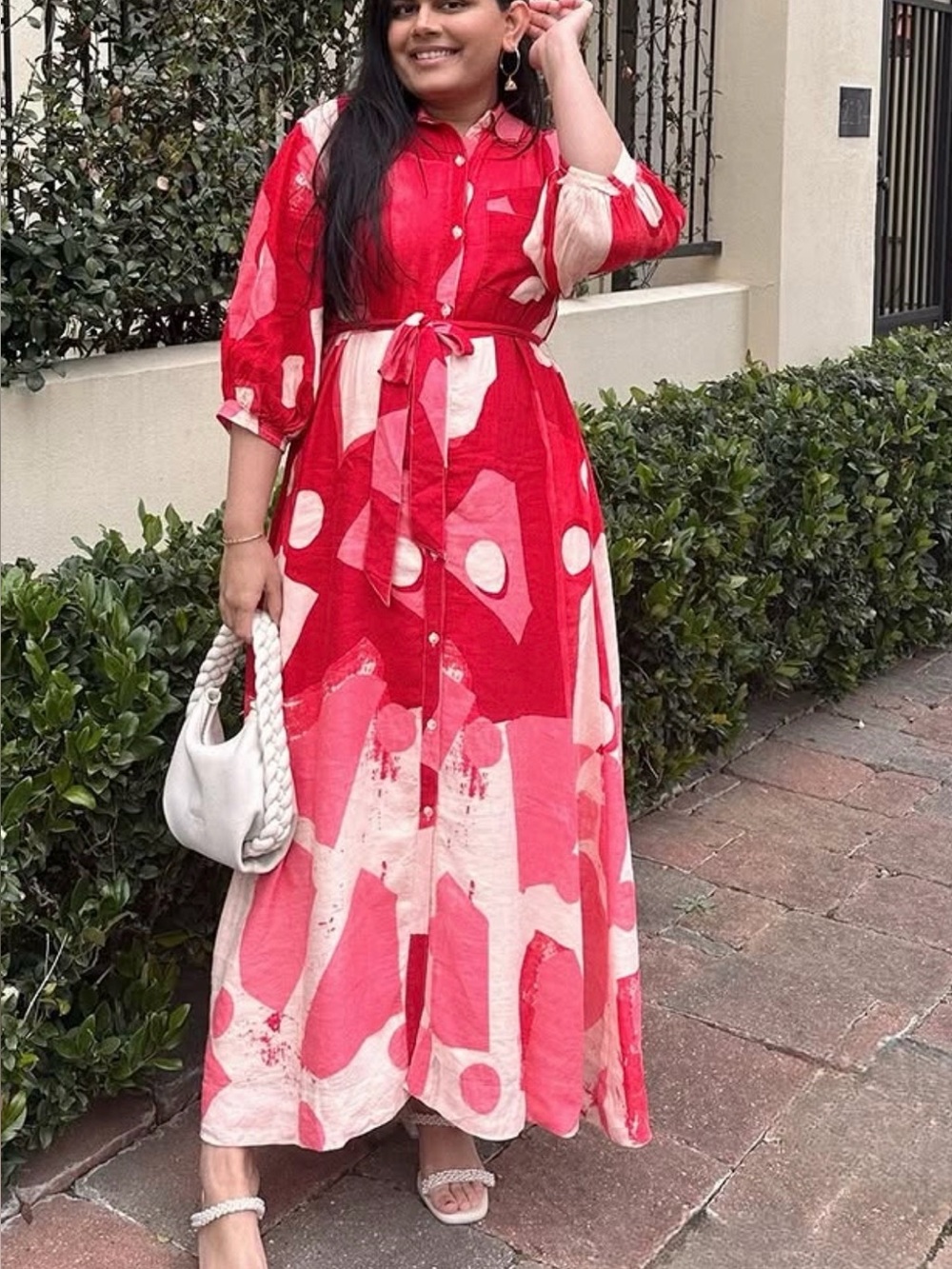 Anthropologie Maeve Mona Linen Belted Shirt Dress